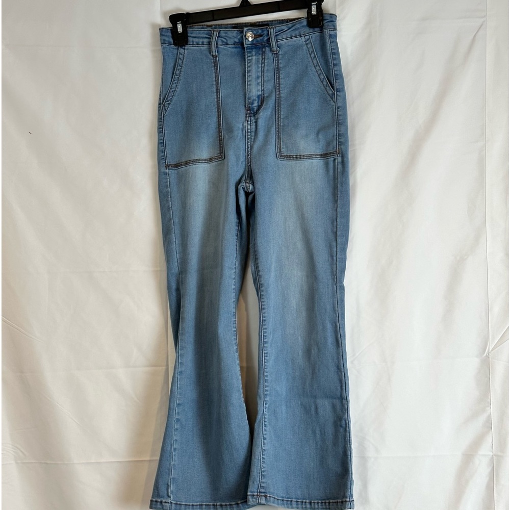 Monkey Ridge Jeans Original Vintage Bell Bottom White Wash Y2K Size 3/26 - Picture 1 of 16